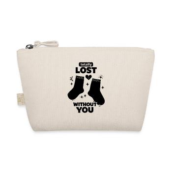 Totally Lost Without You – Funny Socks Saying - Organic Pouch - nature - Front