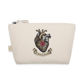 Steampunk Heart with Gears Dark Academia - Organic Pouch - nature - Front