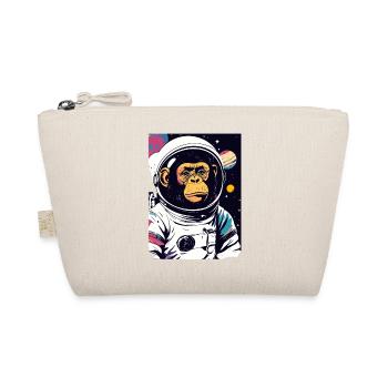Astro Monkey in Space Suit Atroonaut Chimpanzee Motif - Organic Pouch - nature - Front