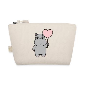 Amour en cœur d’hippopotame doux - Trousse biologique - nature - Devant