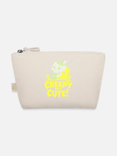 Creepy but Cute Skull Glow - Organic Pouch - nature - Front