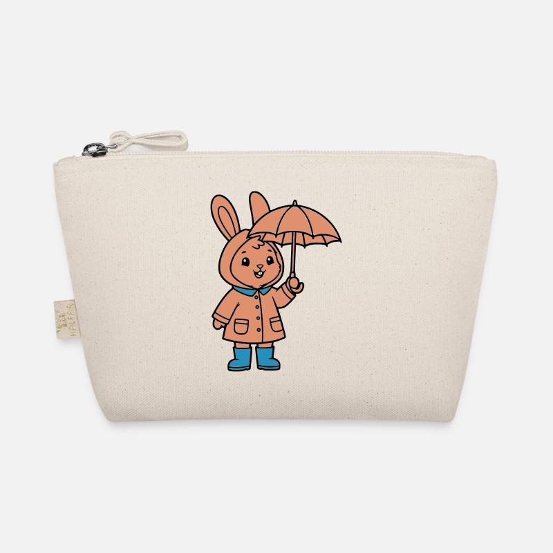 Cute Bunny Raincoat Umbrella Organic Pouch