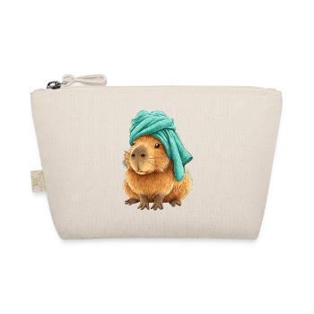 Capybara with cloth - Organic Pouch - nature - Front