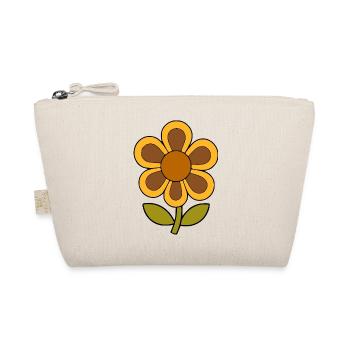 70er Jahre Blume Muster Retro - Bio-Täschchen - Natur - Vorne