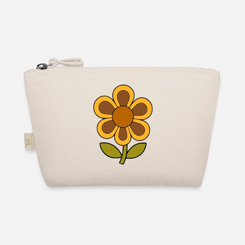 70er Jahre Blume Muster Retro Bio-Täschchen
