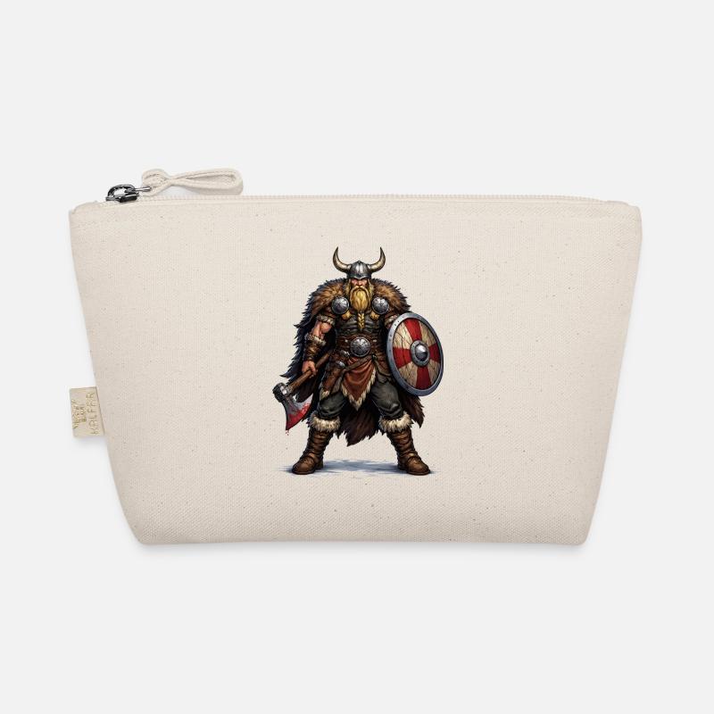 Viking Warrior with Shield and Axe Organic Pouch