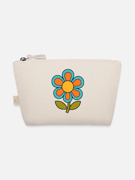 70s flower pattern retro flowerpower - Organic Pouch - nature - Front