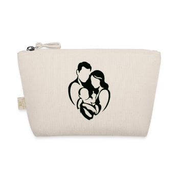 Family Silhouette Love Middle Finger - Organic Pouch - nature - Front