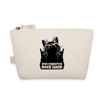 Stay Pawsitive Rock Hard – Metal Cat - Organic Pouch - nature - Front