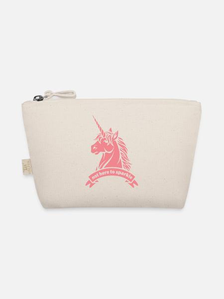 Not Here To Sparkle – Unicorn Statement - Organic Pouch - nature - Front
