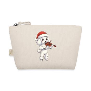 Caniche de Noël jouant du violon - Trousse biologique - nature - Devant