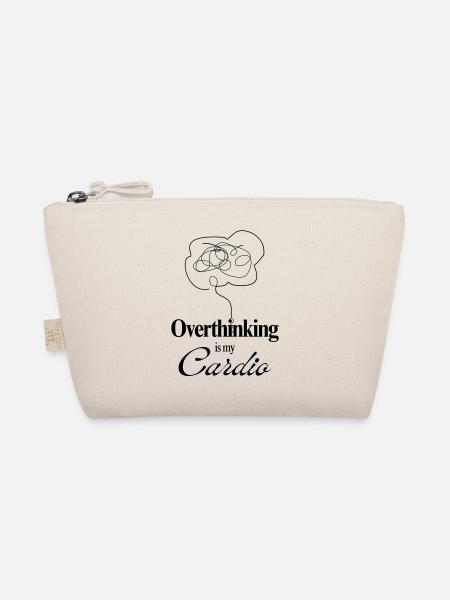 Overthinking is my Cardio Mental Health Humor Tee - Bio-Täschchen - Natur - Vorne