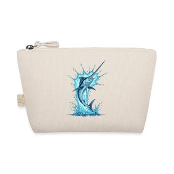 Blue Marlin Jump Art Motif - Organic Pouch - nature - Front