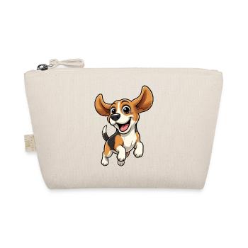 Happy Beagle Jump - Organic Pouch - nature - Front