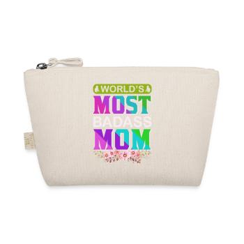 World’s Badass Mom – Bold Floral Mother’s Day Gift - Organic Pouch - nature - Front
