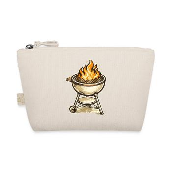 Grill Fire Motif Retro BBQ - Organic Pouch - nature - Front