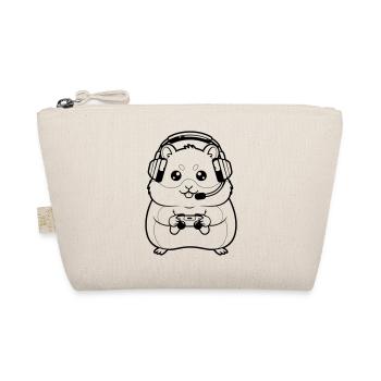 Hamster Gamer Headset Outline - Organic Pouch - nature - Front
