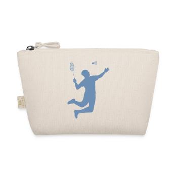 Minimalist Badminton Silhouette Design - Organic Pouch - nature - Front