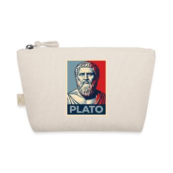 Platon-Porträt im Retro-Design - Bio-Täschchen - Natur - Vorne