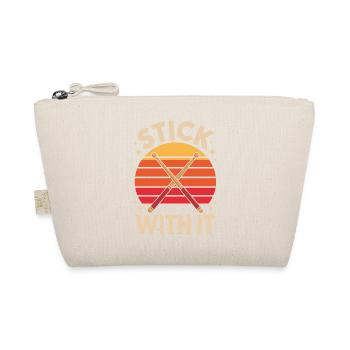 Stick With It Drummer Saying Retro - Organic Pouch - nature - Front
