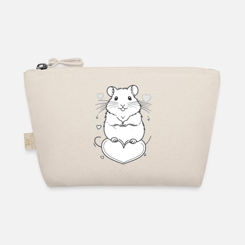 Cute hamster with heart frame Organic Pouch