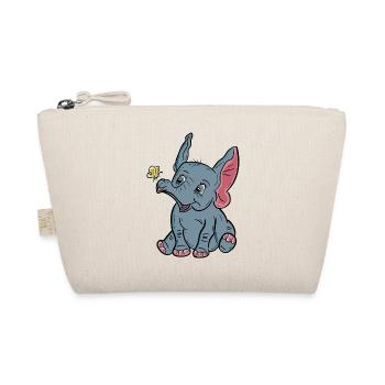 Happy Baby Elephant and Butterfly - Organic Pouch - nature - Front