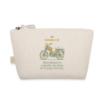 Ostalgie Moped. KI Prompt Spruch - Bio-Täschchen - Natur - Vorne