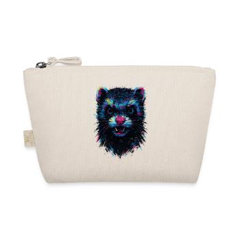 Cyberpunk Ferret in Electric Neon Style - Organic Pouch - nature - Front