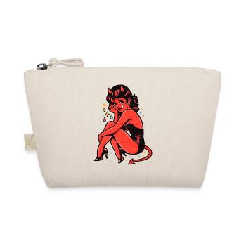 Crimson Devil Girl Crying Illustration - Organic Pouch - nature - Front