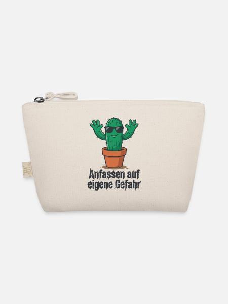 Cactus Sunglasses Warning ! - Organic Pouch - nature - Front