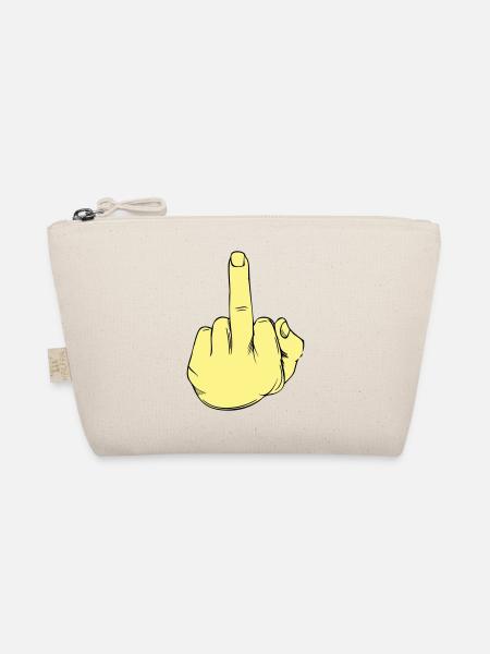 Stinkefinger Illustration - Bio-Täschchen - Natur - Vorne