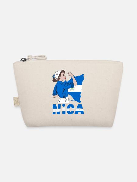 Nicaragua Flag Pride & Home - Organic Pouch - nature - Front