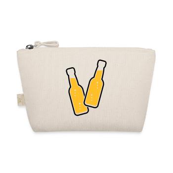 2 Flaschen Stoßen An (Bier / Limonade / POS 2C) - Bio-Täschchen - Natur - Vorne
