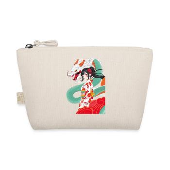 Anime Style Geisha with Dragon - Organic Pouch - nature - Front