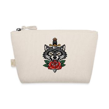 Fierce wolf dagger and pink style tattoo - Organic Pouch - nature - Front