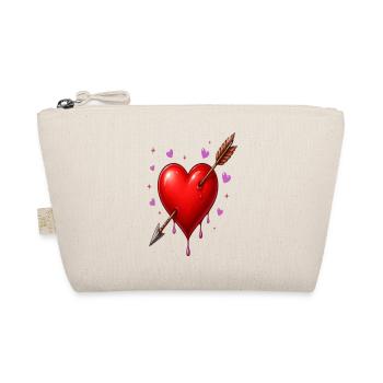 Heart Pierced by Arrow – Minimal Love Design - Trousse biologique - nature - Devant