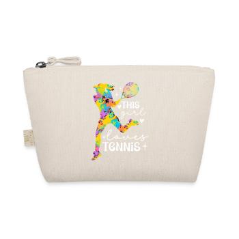 Dieses Mädchen liebt Tennis Splash - Bio-Täschchen - Natur - Vorne