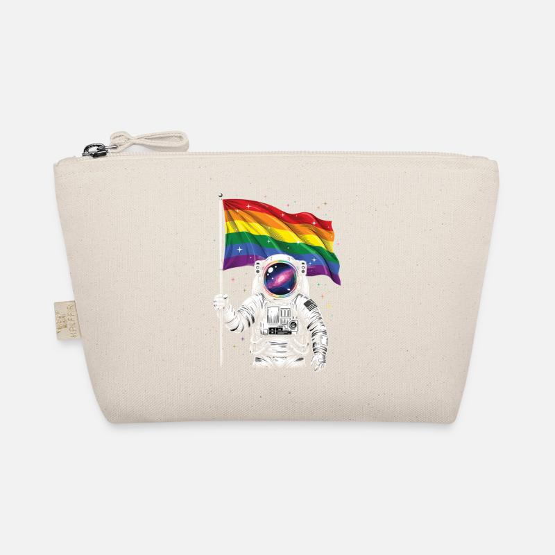 Pride Month LGBT – Astronaut mit Regenbogenflagge Bio-Täschchen