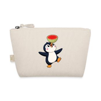 Cute Penguin Cartoon Melon Balancing Summer - Organic Pouch - nature - Front