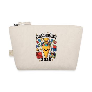 Einschulung 2026 / Buntes Design zur Einschulung - Bio-Täschchen - Natur - Vorne