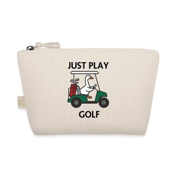 Just Play Golf: Duck in Golf Cart - Organic Pouch - nature - Front