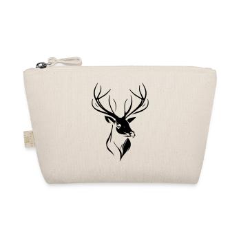 Elegant silhouette of a black deer's head - Organic Pouch - nature - Front
