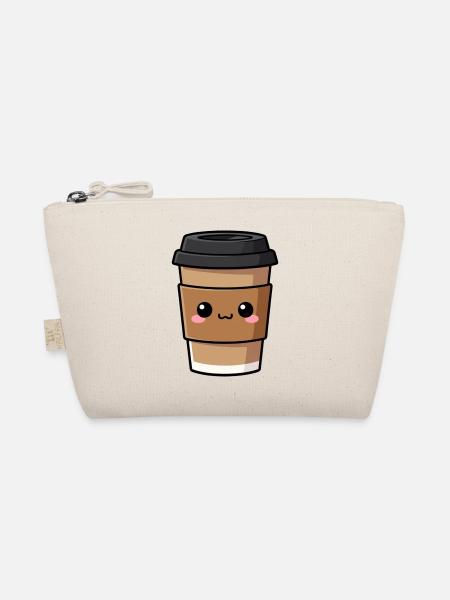Kaffee Coffee to go Geschenk - Bio-Täschchen - Natur