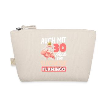 Mit 30 Eleganter Flamingo Geburtstag - Bio-Täschchen - Natur - Vorne