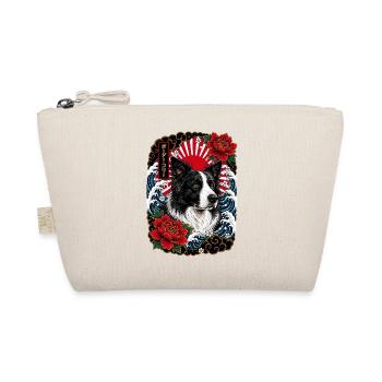 Border Collie im japanischen Irezumi Stil - Bio-Täschchen - Natur - Vorne