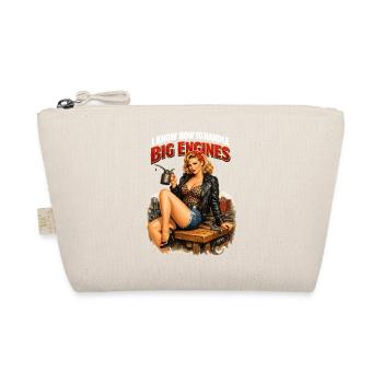 Pin-Up Girl Workshop: Big Engines Design - Organic Pouch - nature - Front