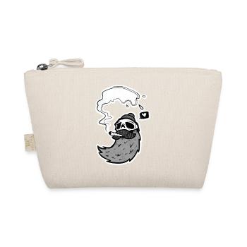 Surfer Skull – Skull with Wave & Heart - Organic Pouch - nature - Front