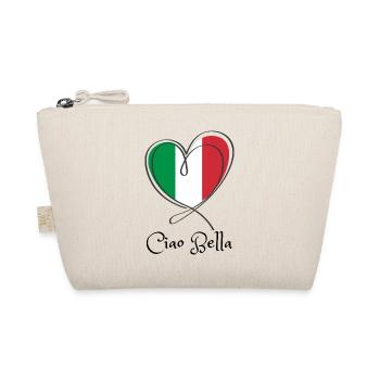 Italy Flag Heart Line Art - Organic Pouch - nature - Front