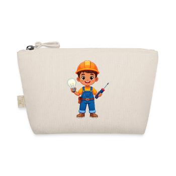 Little electrician with screwdriver & lamp - Organic Pouch - nature - Front