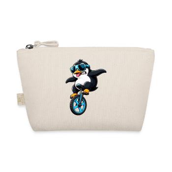 Cool Penguin on Unicycle Funny Comic - Organic Pouch - nature - Front